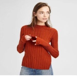 Theory Wide Rib Mock Neck Sweater size S